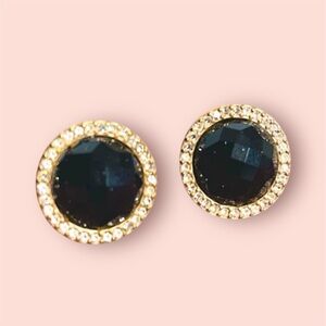 Fossil Stud Earrings in Rose Gold + Black